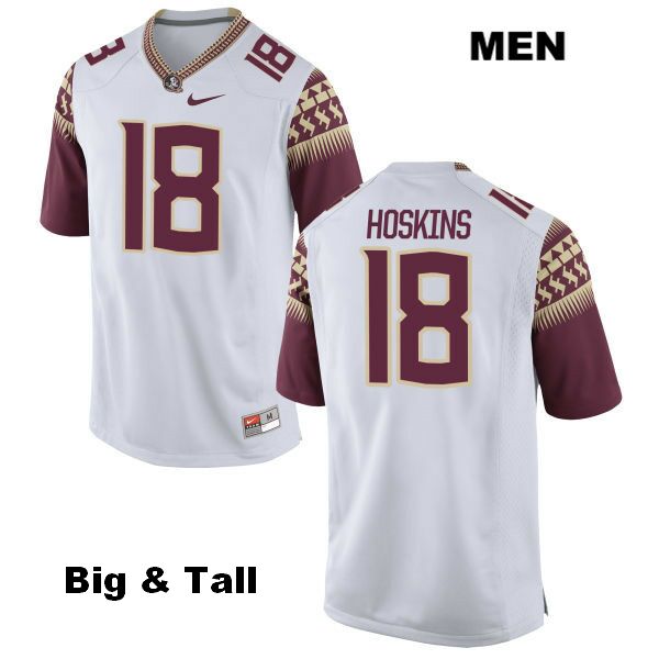 Men's NCAA Nike Florida State Seminoles #18 Ro'Derrick Hoskins College Big & Tall White Stitched Authentic Football Jersey PDB6869WO